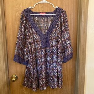 Woman Within Short Sleeve Multi-color Flowy Blouse Size 4X